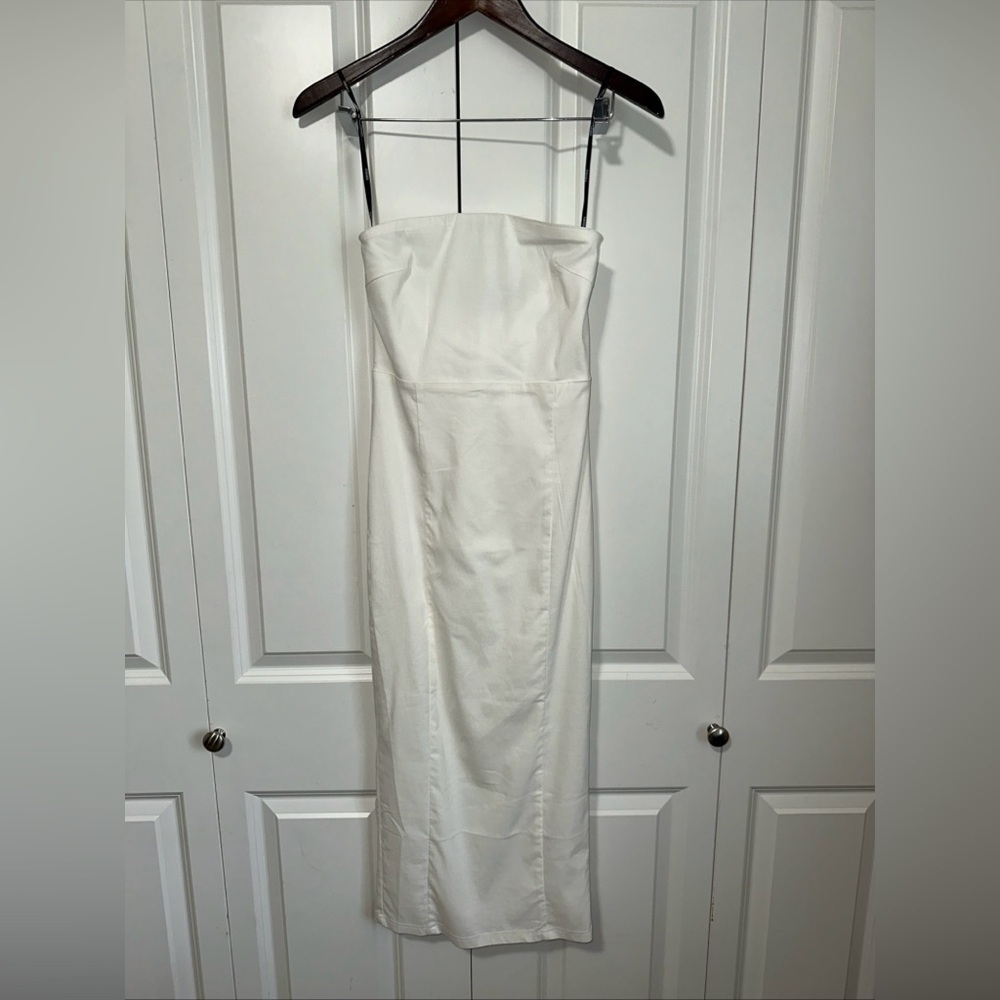 Forever 21 Lightweight Strapless Bodycon Midi Dress M White NWT